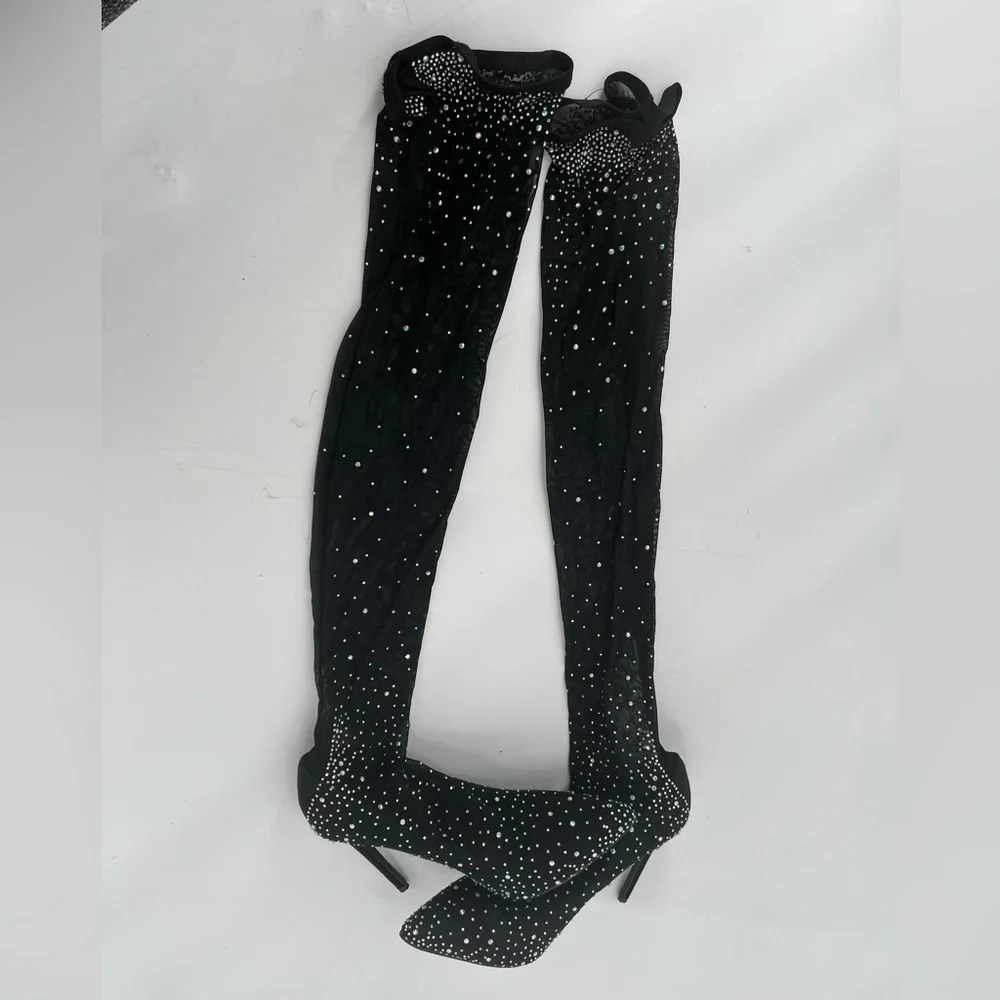 Over knee embellished boots sock size 8.5